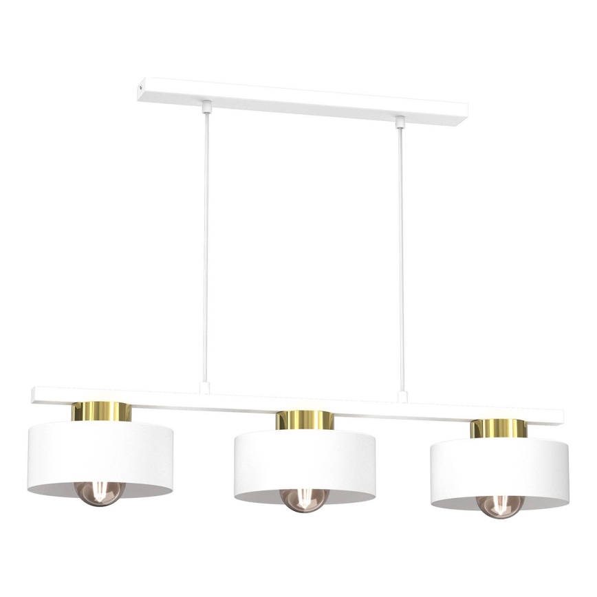 Luster na sajli MARTI 3xE27/15W/230V bijela/zlatna