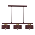 Luster na sajli MARTI 3xE27/15W/230V bordo/zlatna