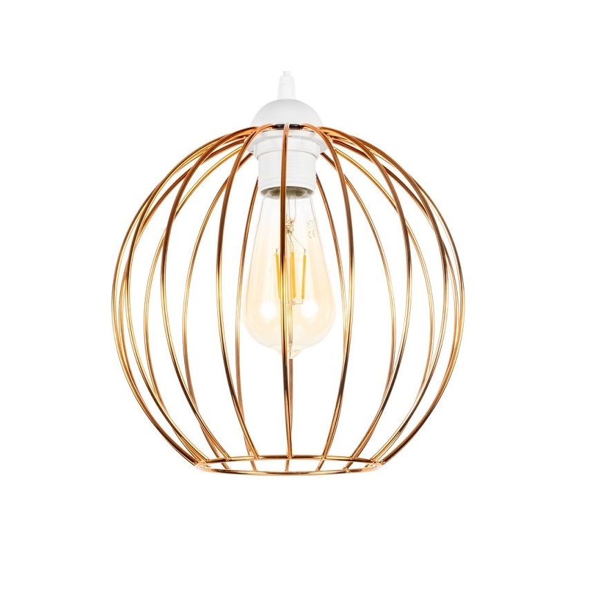 Luster na sajli MATT 1xE27/60W/230V bijela/bakrena