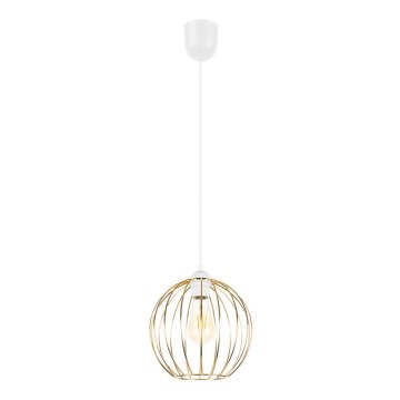 Luster na sajli MATT 1xE27/60W/230V bijela/zlatna