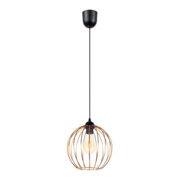Luster na sajli MATT 1xE27/60W/230V crna/bakrena