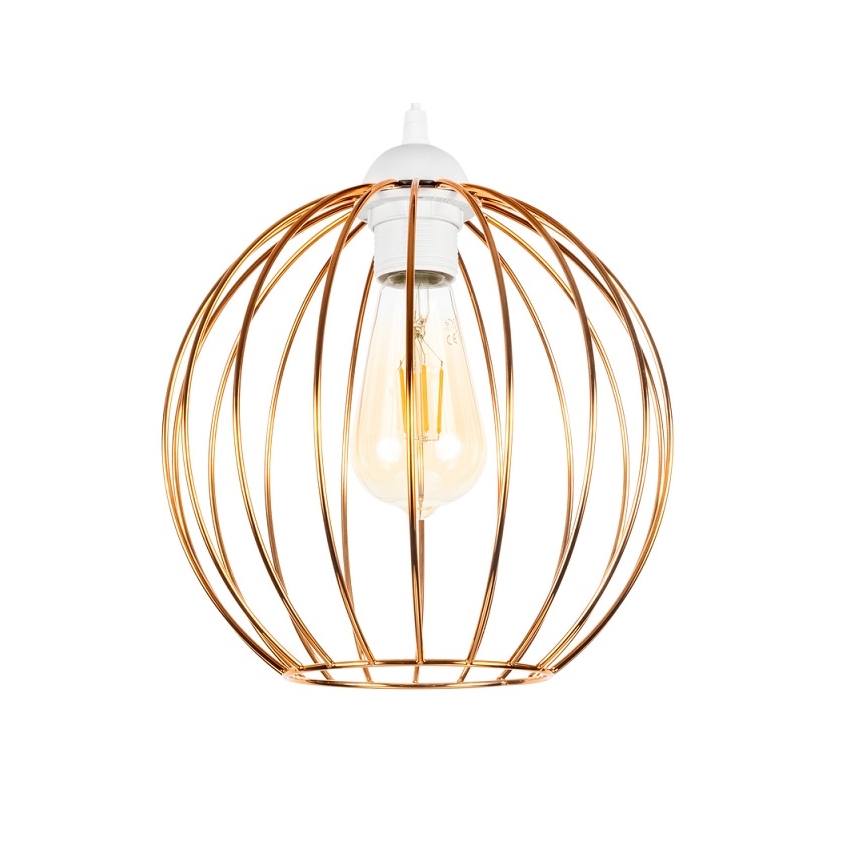 Luster na sajli MATT 2xE27/60W/230V bijela/bakrena