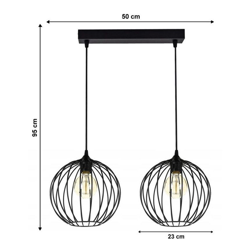 Luster na sajli MATT 2xE27/60W/230V
