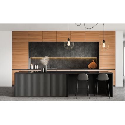 Luster na sajli MATT 2xE27/60W/230V pauk crna/zlatna
