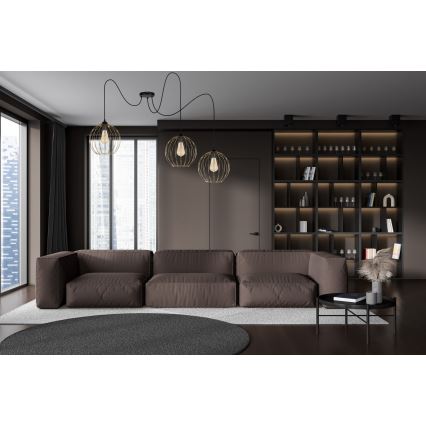Luster na sajli MATT 3xE27/60W/230V pauk crna/zlatna