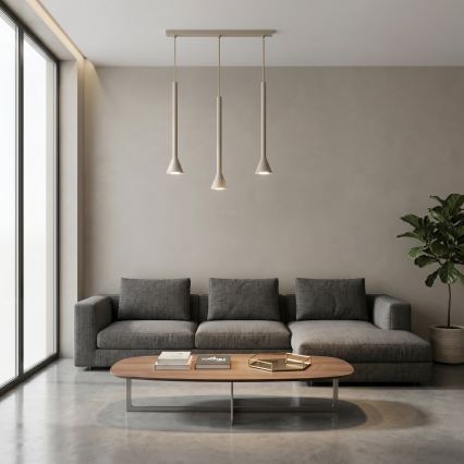 Luster na sajli MAZZO 3xGU10/8W/230V bež