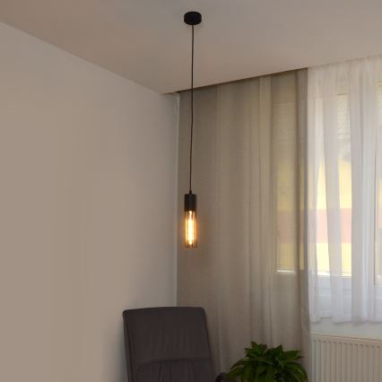 Luster na sajli MELODY 1xE27/15W/230V crna