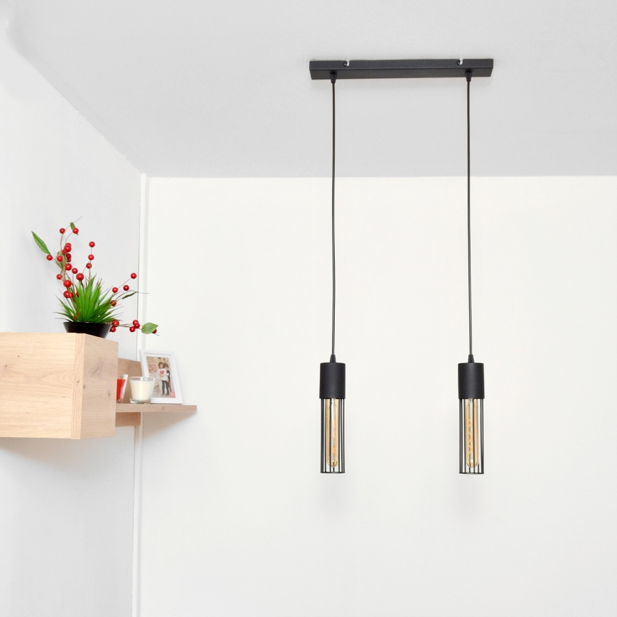 Luster na sajli MELODY 2xE27/15W/230V crna