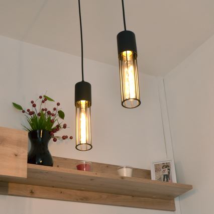 Luster na sajli MELODY 2xE27/15W/230V crna