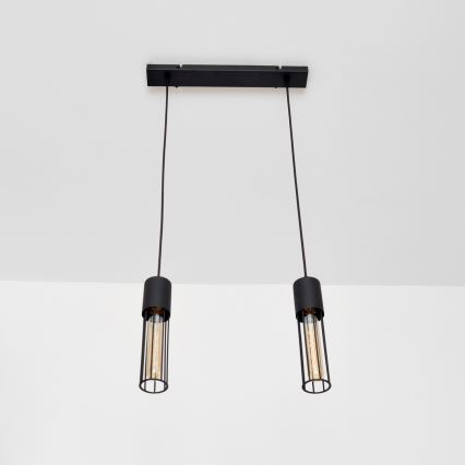 Luster na sajli MELODY 2xE27/15W/230V crna