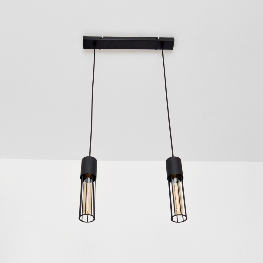Luster na sajli MELODY 2xE27/15W/230V crna