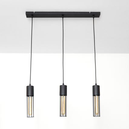 Luster na sajli MELODY 3xE27/15W/230V crna