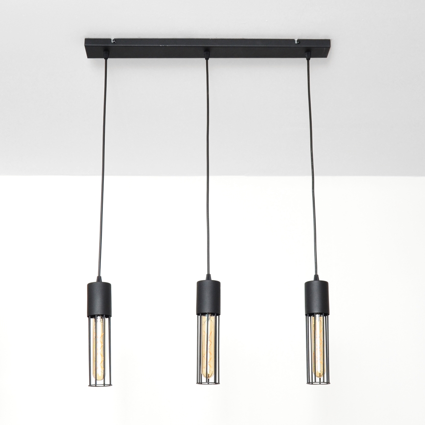 Luster na sajli MELODY 3xE27/15W/230V crna