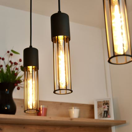 Luster na sajli MELODY 3xE27/15W/230V crna