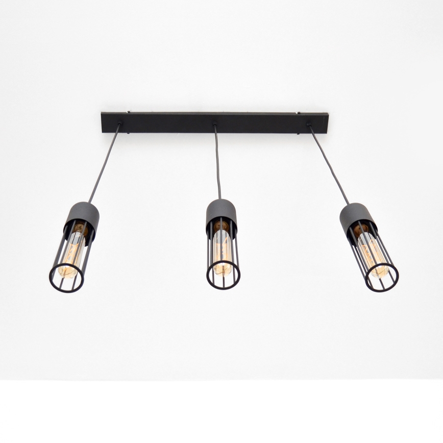 Luster na sajli MELODY 3xE27/15W/230V crna