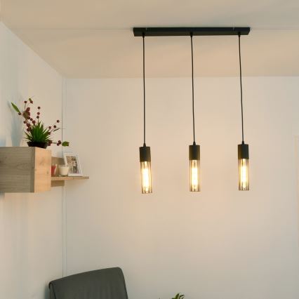 Luster na sajli MELODY 3xE27/15W/230V crna