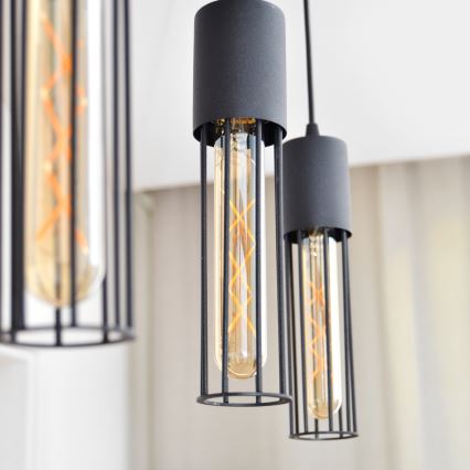 Luster na sajli MELODY 3xE27/15W/230V crna