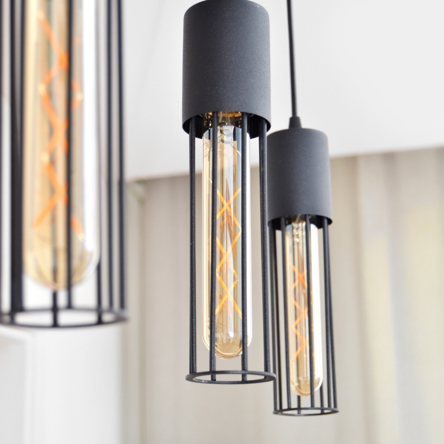 Luster na sajli MELODY 3xE27/15W/230V crna