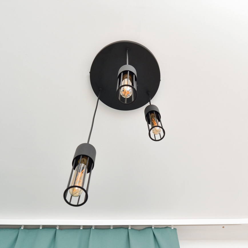 Luster na sajli MELODY 3xE27/15W/230V crna