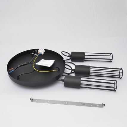 Luster na sajli MELODY 3xE27/15W/230V crna