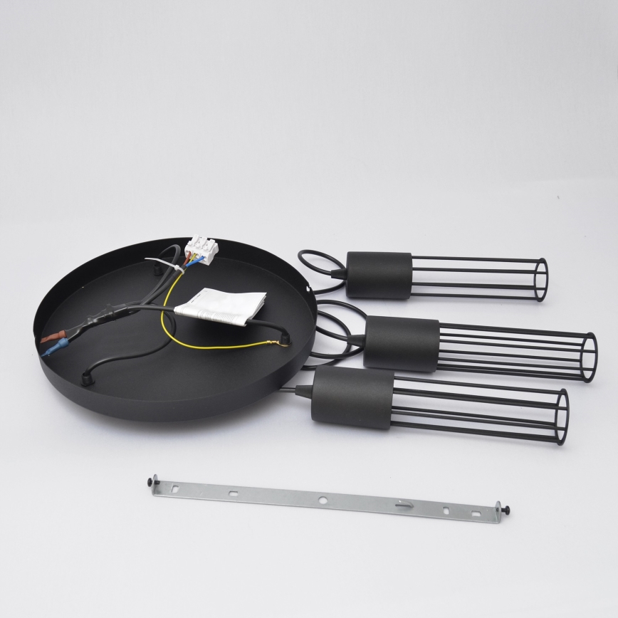 Luster na sajli MELODY 3xE27/15W/230V crna