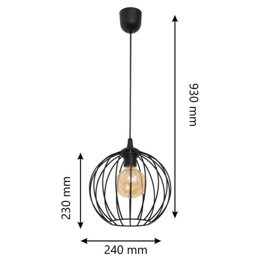 Luster na sajli MERCURE 1xE27/15W/230V