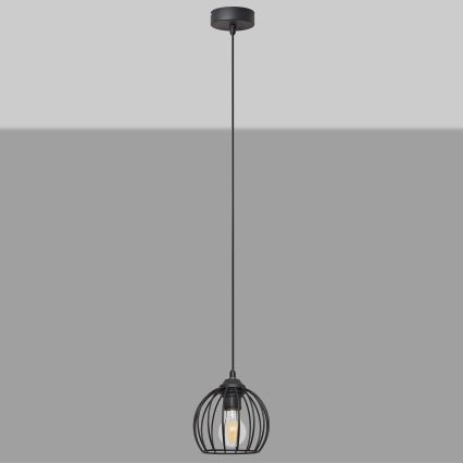 Luster na sajli MERCURE 1xE27/15W/230V pr. 16 cm crna