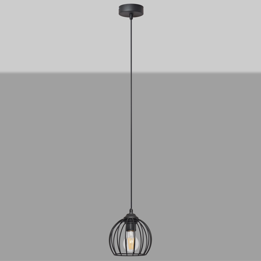 Luster na sajli MERCURE 1xE27/15W/230V pr. 16 cm crna