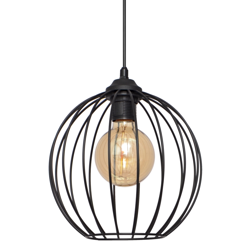 Luster na sajli MERCURE 1xE27/15W/230V pr. 24 cm crna