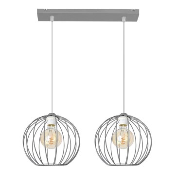 Luster na sajli MERCURE 2xE27/15W/230V siva