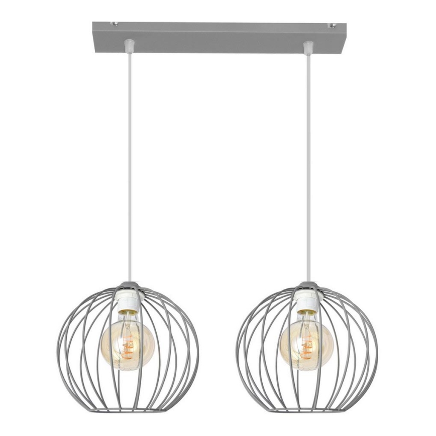 Luster na sajli MERCURE 2xE27/15W/230V siva