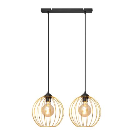 Luster na sajli MERCURE 2xE27/15W/230V zlatna/crna