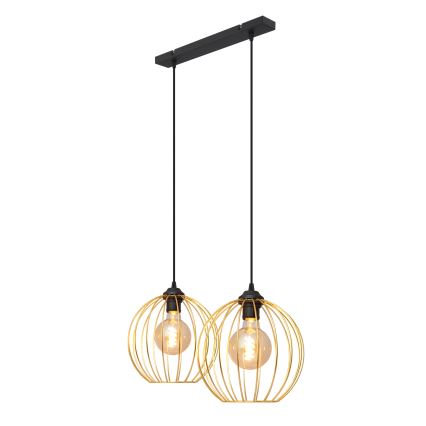 Luster na sajli MERCURE 2xE27/15W/230V zlatna/crna