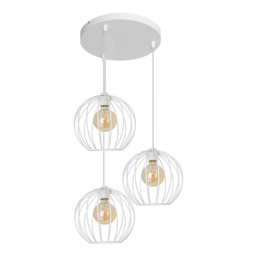 Luster na sajli MERCURE 3xE27/15W/230V bijela