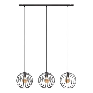 Luster na sajli MERCURE 3xE27/15W/230V crna