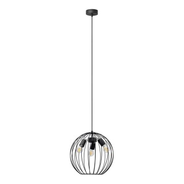Luster na sajli MERCURE 3xE27/15W/230V pr. 40 cm crna