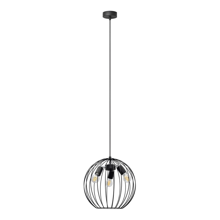 Luster na sajli MERCURE 3xE27/15W/230V pr. 40 cm crna