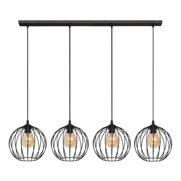 Luster na sajli MERCURE 4xE27/15W/230V crna
