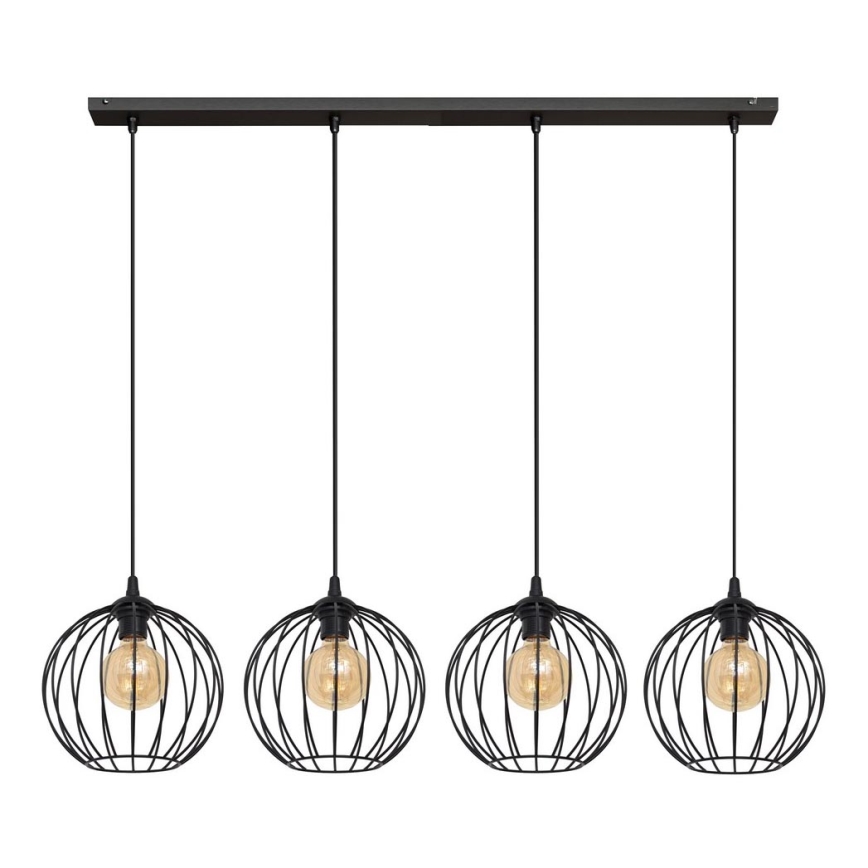 Luster na sajli MERCURE 4xE27/15W/230V crna