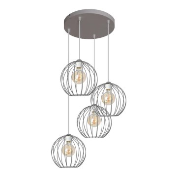 Luster na sajli MERCURE 4xE27/15W/230V siva