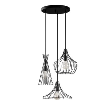 Luster na sajli MEZOPOTAMYA 3xE27/40W/230V crna