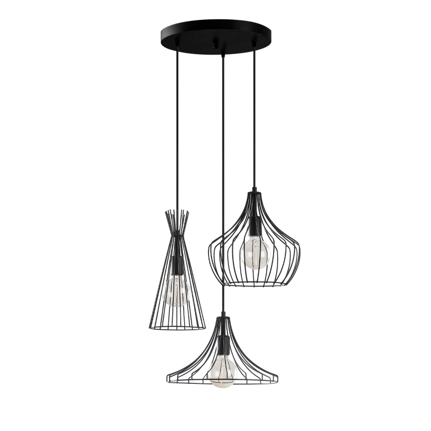 Luster na sajli MEZOPOTAMYA 3xE27/40W/230V crna