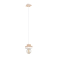 Luster na sajli MIKO 1xE27/15W/230V bijela/bež