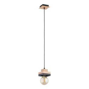 Luster na sajli MIKO 1xE27/15W/230V crna/bež