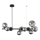 Luster na sajli MILA 10xG9/9W/230V crna/siva
