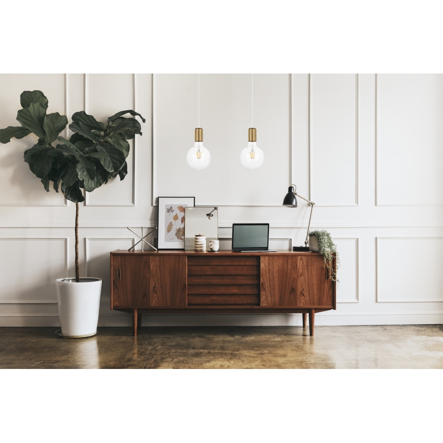 Luster na sajli MIROS 2xE27/60W/230V bijela/zlatna
