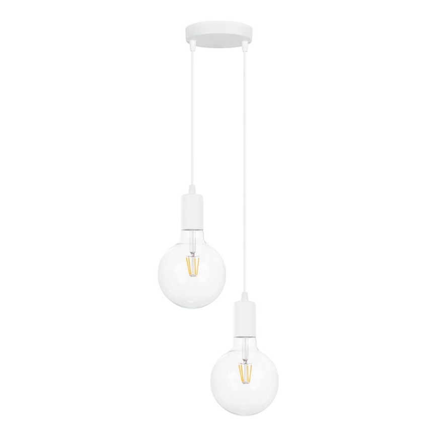 Luster na sajli MIROS 2xE27/60W/230V okrugli bijela