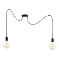 Luster na sajli MIROS 2xE27/60W/230V pauk crna
