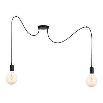 Luster na sajli MIROS 2xE27/60W/230V pauk crna
