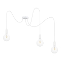 Luster na sajli MIROS 3xE27/60W/230V pauk bijela